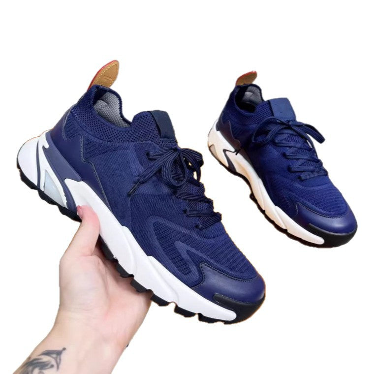 Men's Round Head Thick Bottom Mesh Slip On Men's Sports Shoes