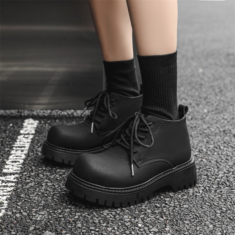Middle Top Working Wear Locomotive Trendy Men's Leather Boots