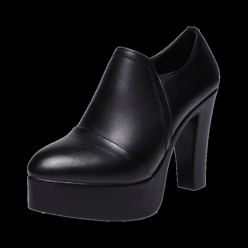 Women's Thick Deep Mouth Professional High Waterproof Platform Heels