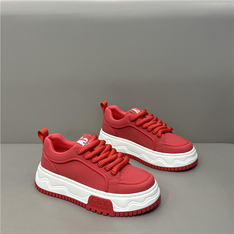 Men's Single-layer Versatile Solid Color Korean Style Platform Men's Sports Shoes