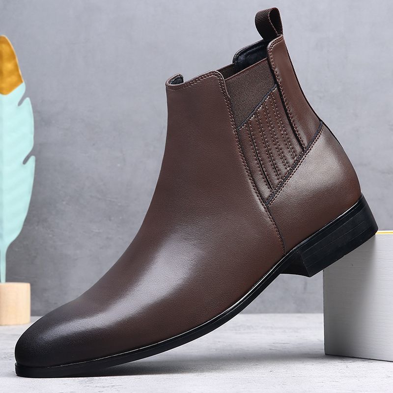 Men's Light Luxury Pointed British Style Chelsea Business Formal Wear Men's Martin Boots