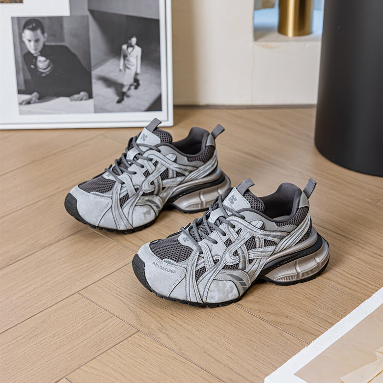 Women's Mesh Bottom Platform Dad Fleece-lined Slimming Small Women's Shoes