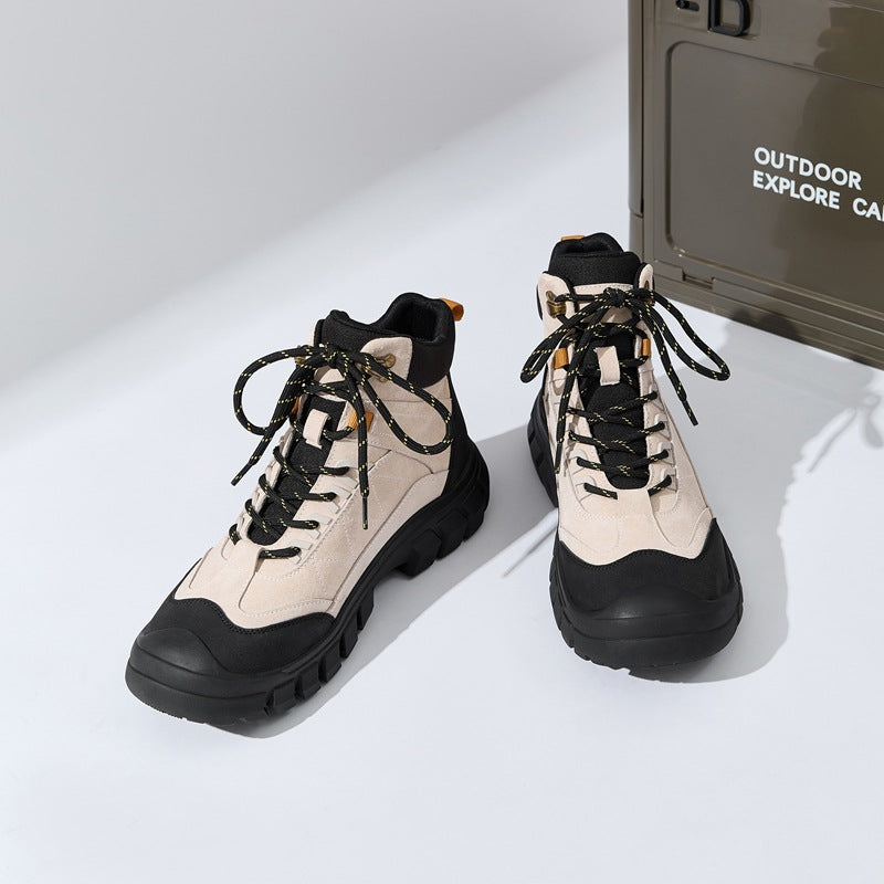 Men's Travel Tooling Outdoor Thick Bottom Height Increasing Insole British Style Men's Martin Boots