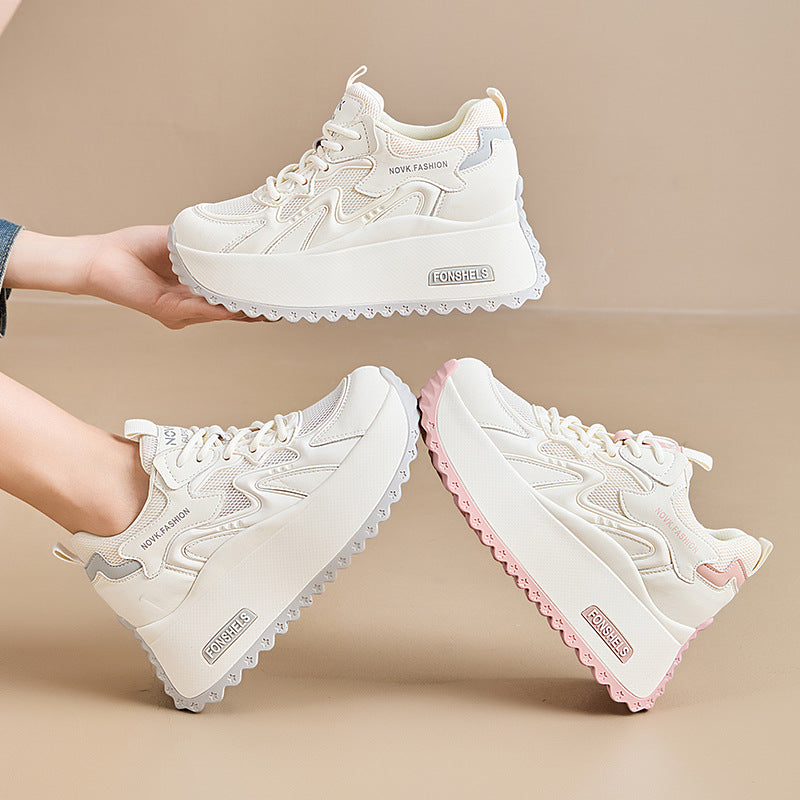 Women's Mesh Platform Pumps Height Increasing Insole Women's Casual Shoes
