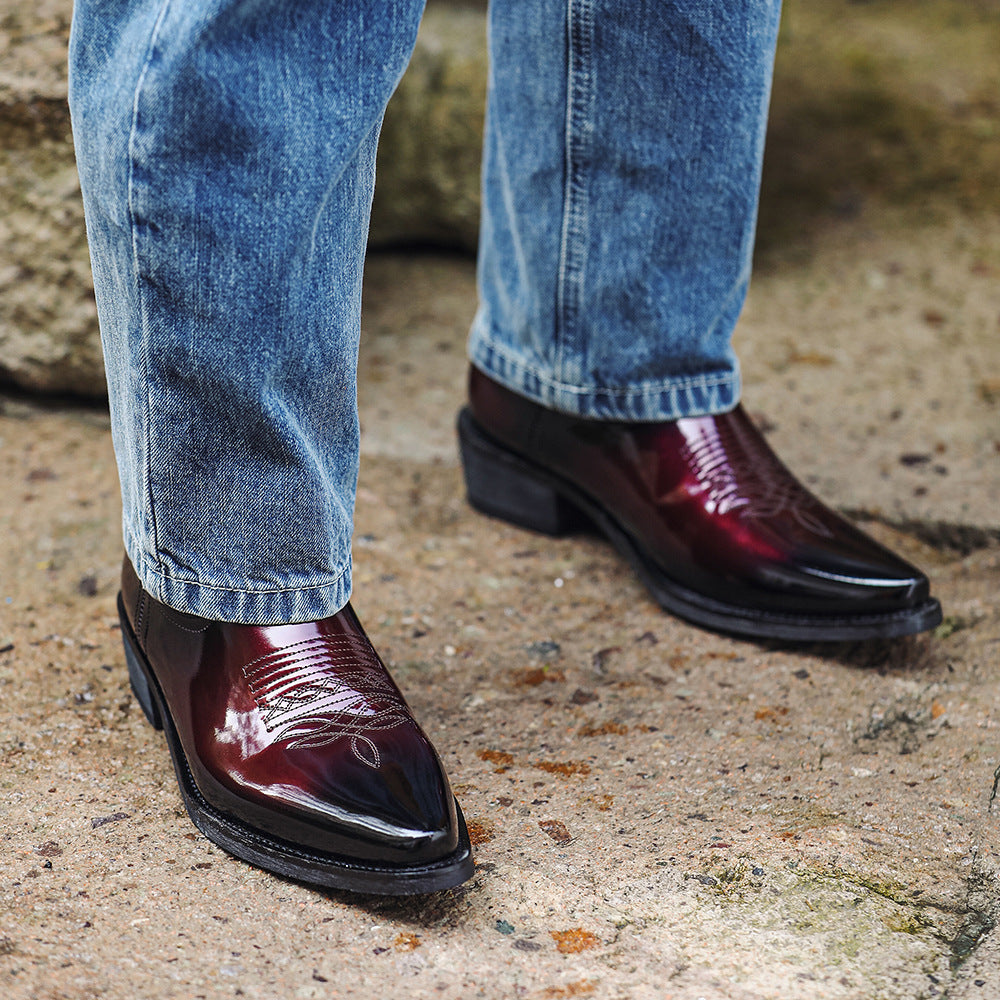 Women's & Men's Retro Cowboy Embroidered High Knee-high Men's Martin Boots