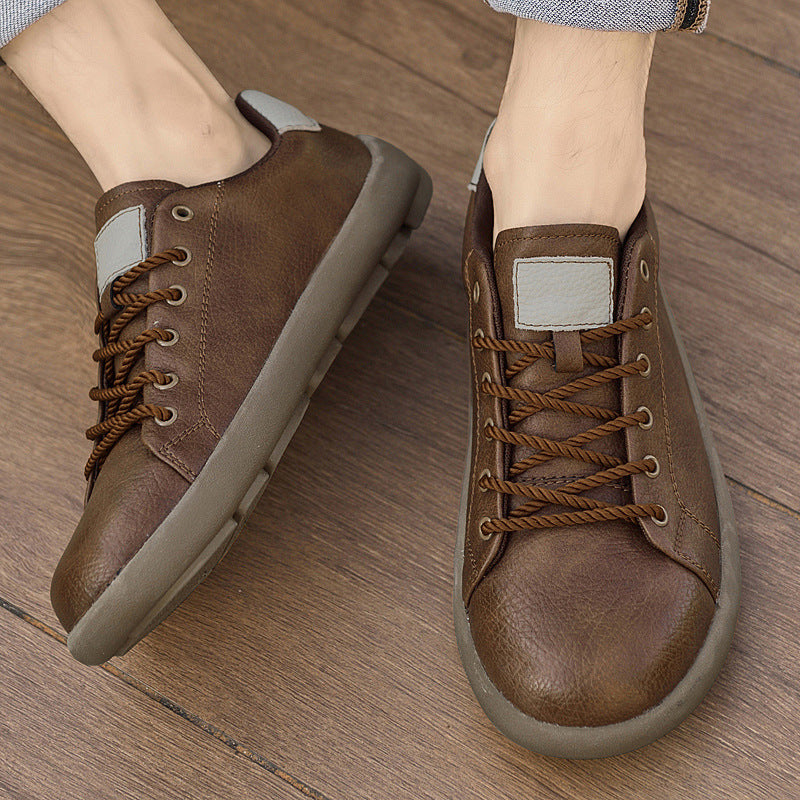 Men's Sports Lightweight Comfortable Soft Bottom Leather Shoes