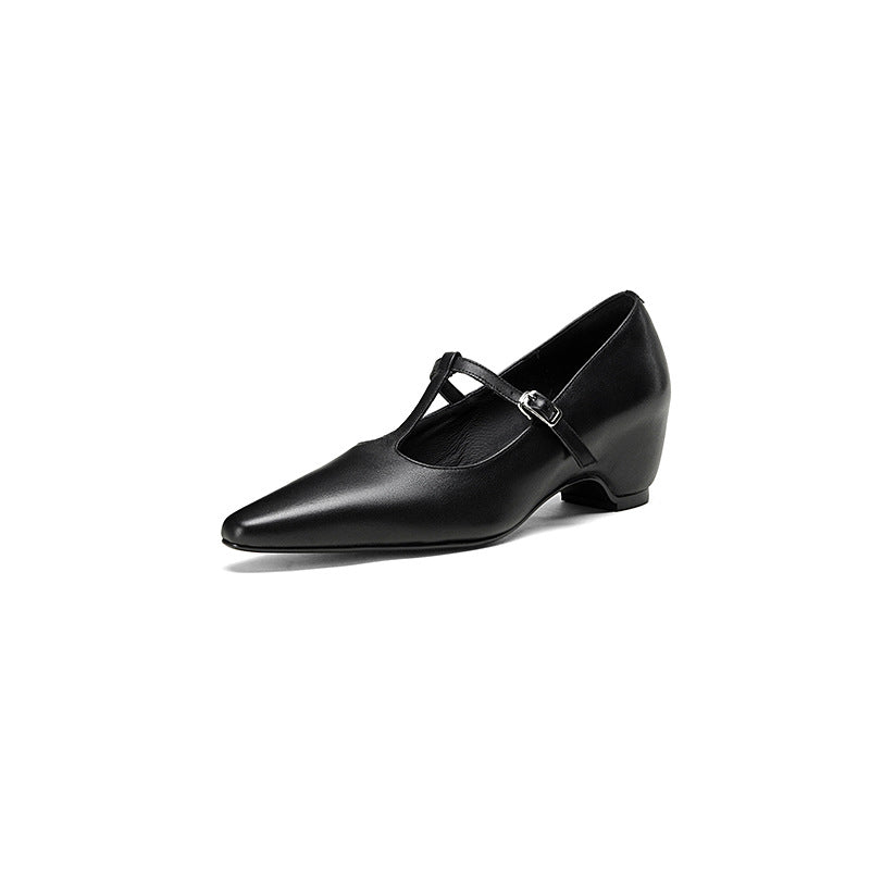 Women's High-grade Spring Handmade Soft Sheepskin Shallow Mouth Pumps Men's Shoes