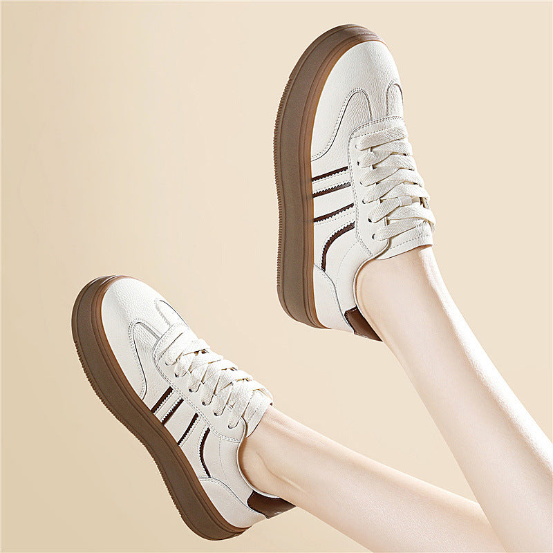 Women's Retro Artistic Style Thick Bottom Increased Daily Round Women's Sports Shoes