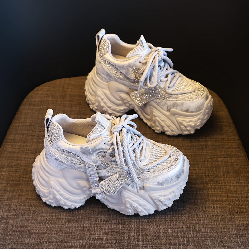 Women's Platform Height Increasing Insole Fashionable Dad Spring Casual Shoes