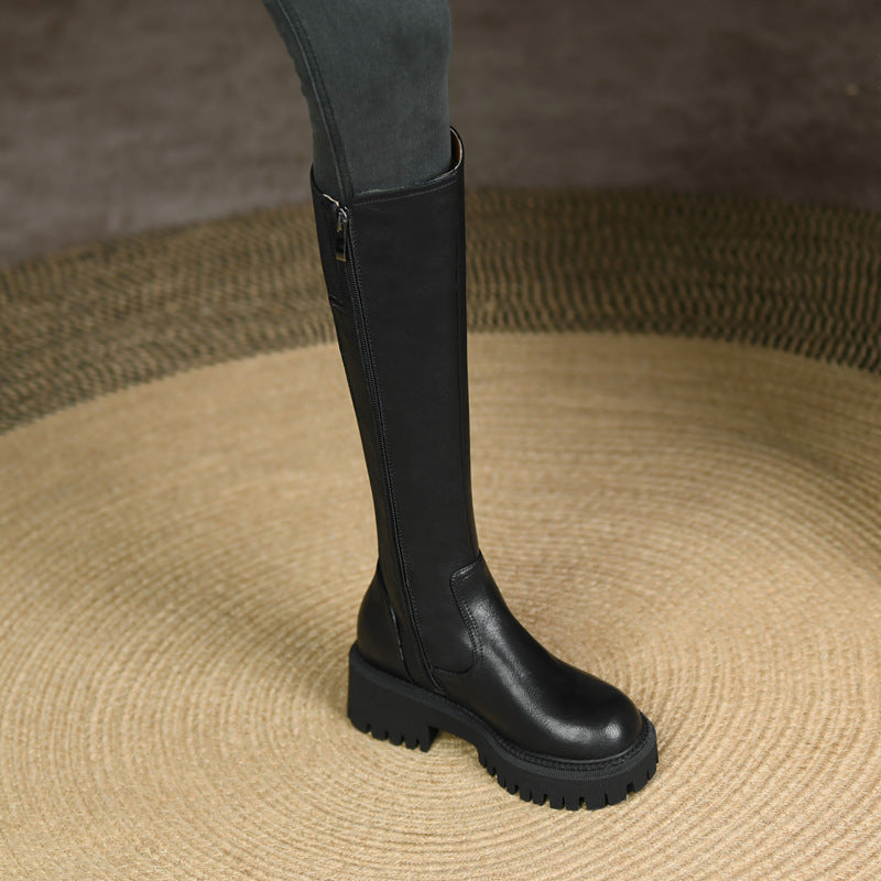 Female Fat Widened Plus Size High Below The Knee Boots