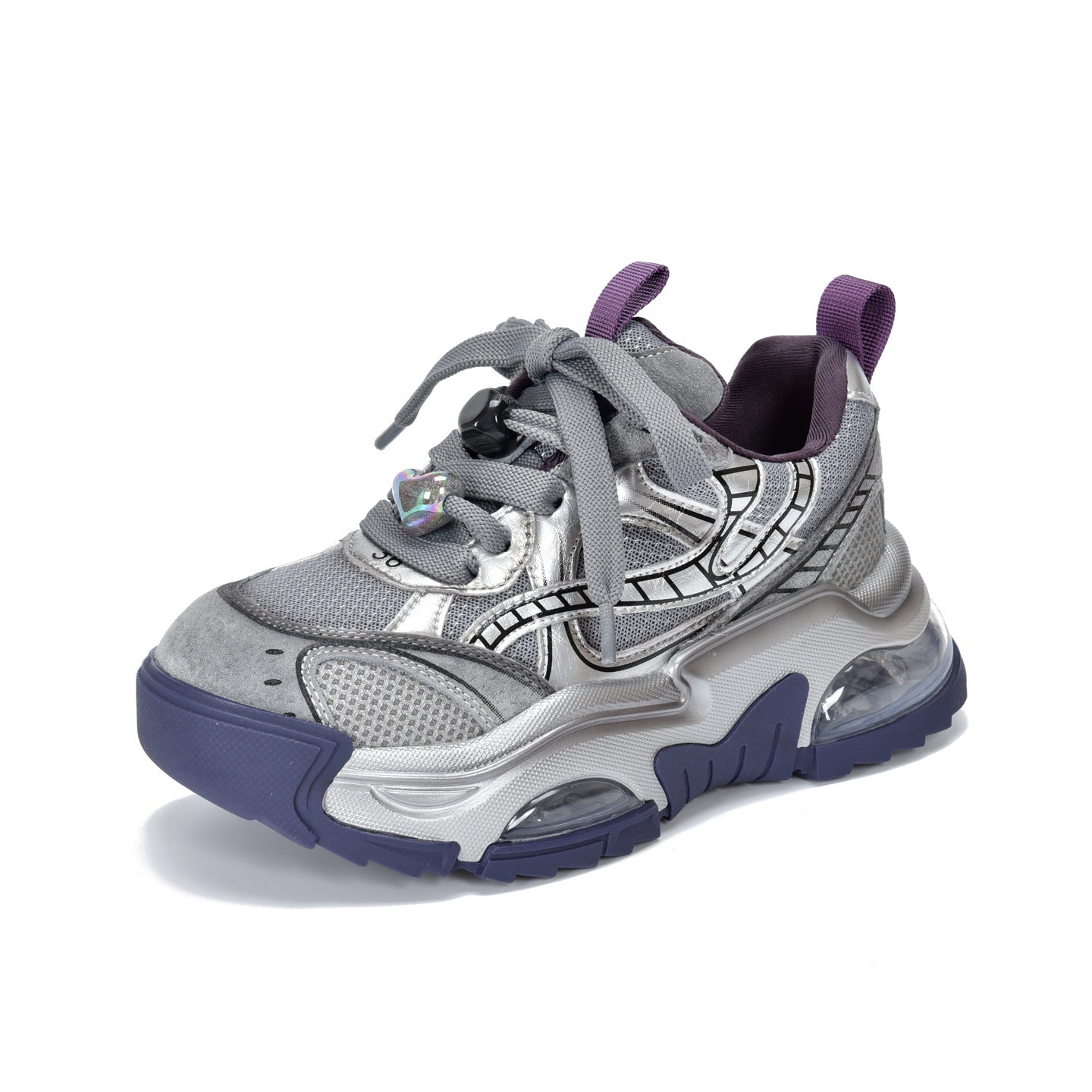 Women's Thick Bottom Contrast Color Authentic Clunky Spring Leisure Sports Casual Shoes
