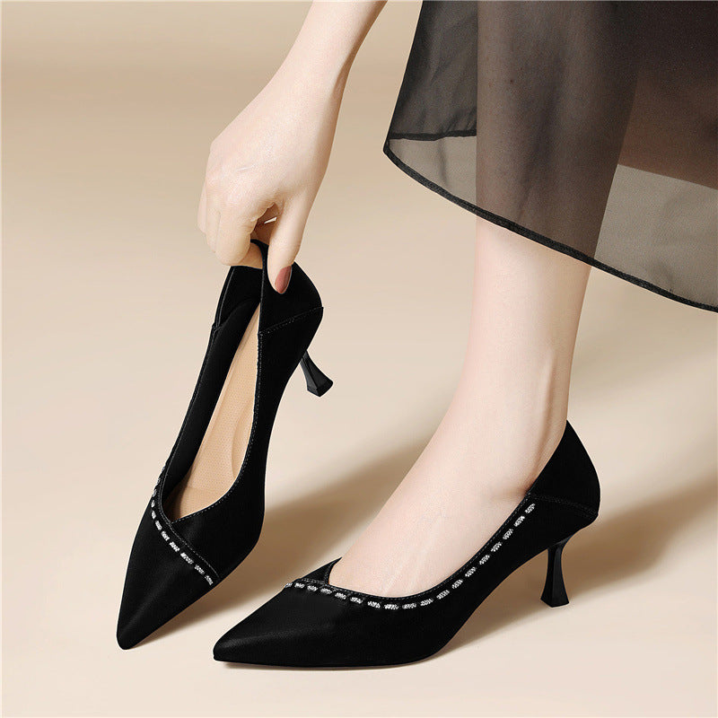 Women's French Style Low-cut High Sense Stiletto Heels