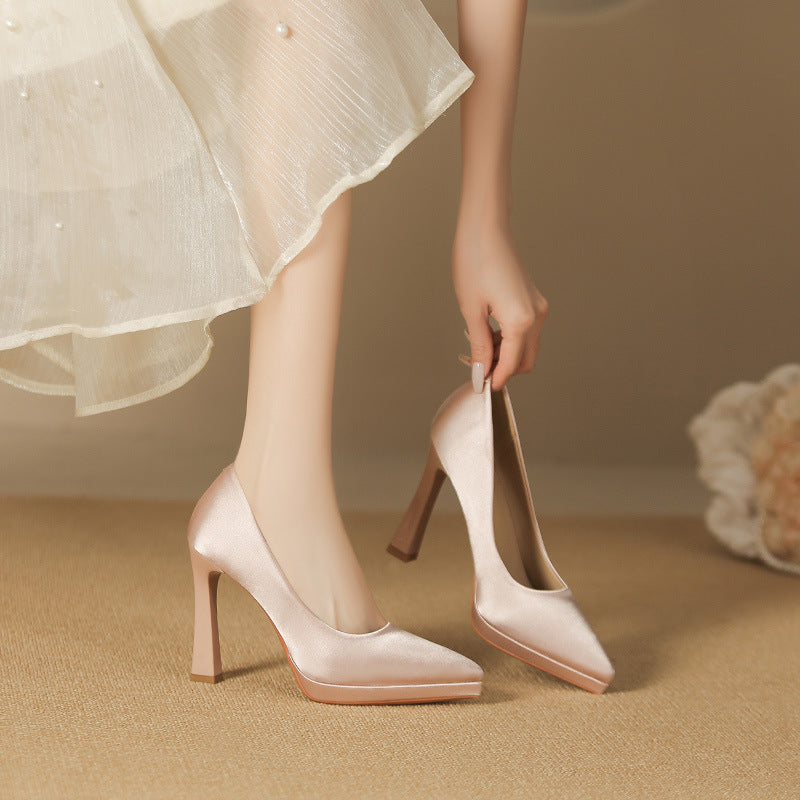 Pointed Toe Stiletto Sexy Waterproof Platform Women's Fashion Shoes