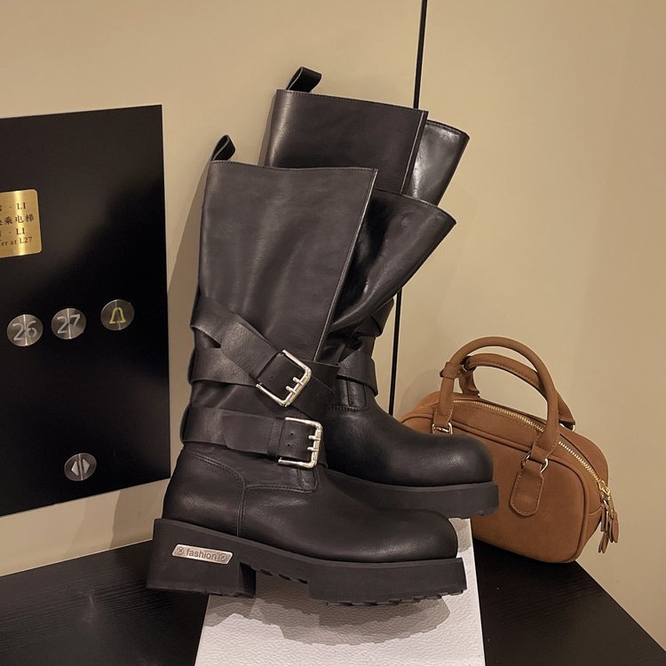 Women's Martin Big Tube Circumference Thick Bottom Knight Plus Size Boots