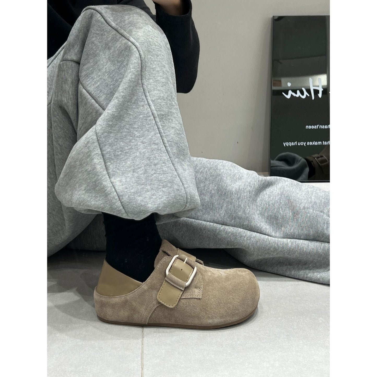 Women's Spring Genuine Retro Big Head Platform Height Increasing Insole Sports Casual Shoes