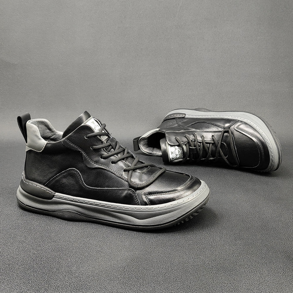 Men's Cute Ugly Mango Top Layer Cowhide Fleece-lined Men's Sports Shoes
