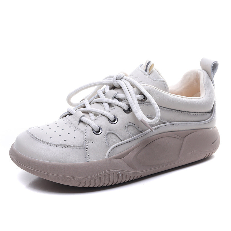 Women's Lace Up Handmade Genuine Flat Sports Wind Soft Bottom Women's Casual Shoes