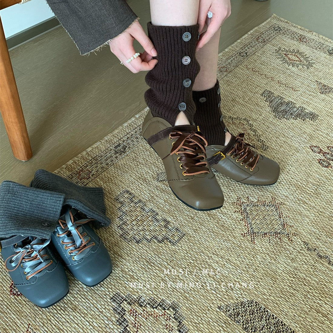 Versatile Elegant Fashion Button Socks Stretch Women's Leather Boots