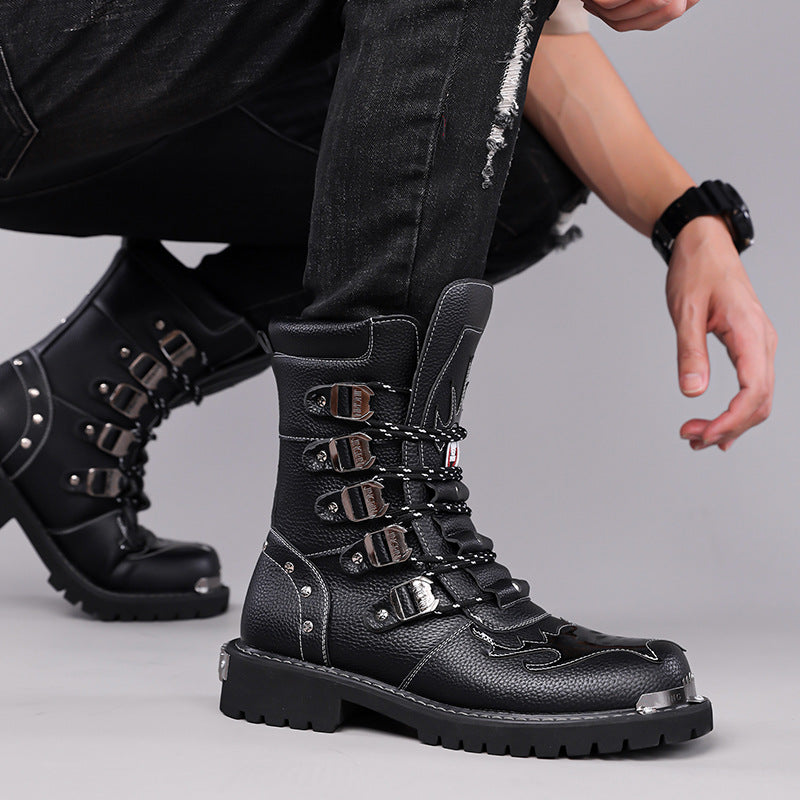 Men's British Motorcycle American Large Size Men's Martin Boots