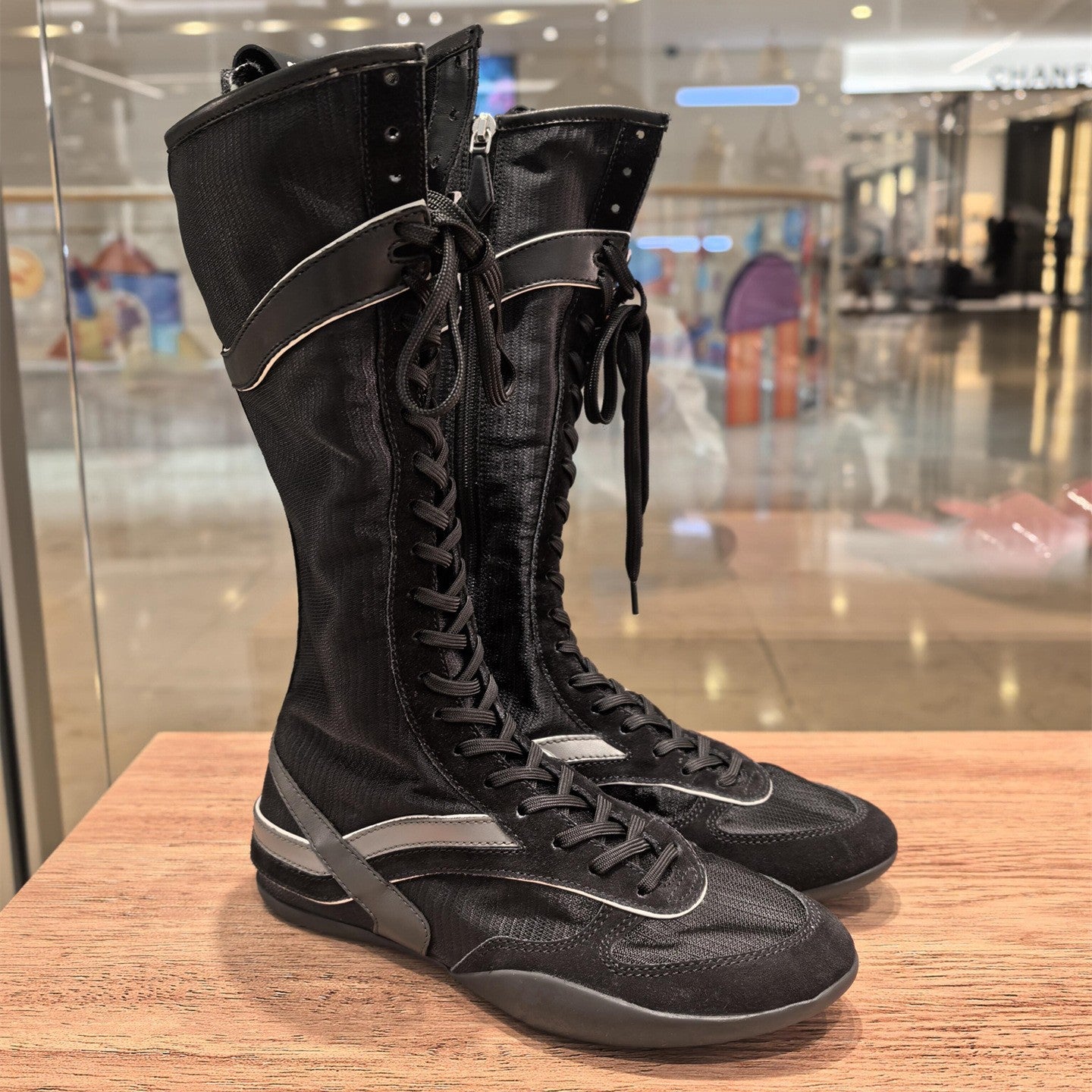 Women's Bottom German Training Safari Jacket Boxing Female Long Biker Women's Leather Boots