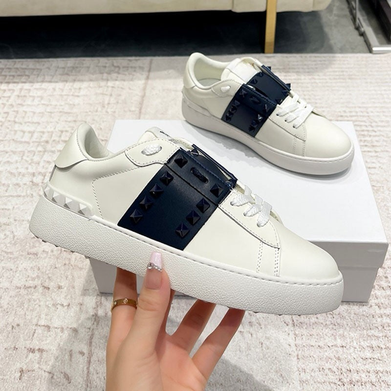 Men's Rivet White Genuine Fashion Trendy Couple Men's Sports Shoes