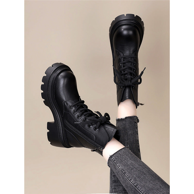 Martin Female First Layer Cowhide Platform Boots