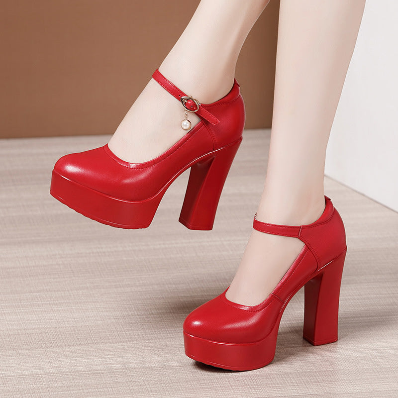 Women's Show High Platform Round Toe Large Size Women's Fashion Shoes