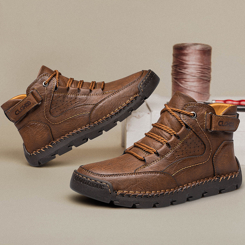 Men's Handmade Stitching Large Size Comfortable Veet Men's Shoes