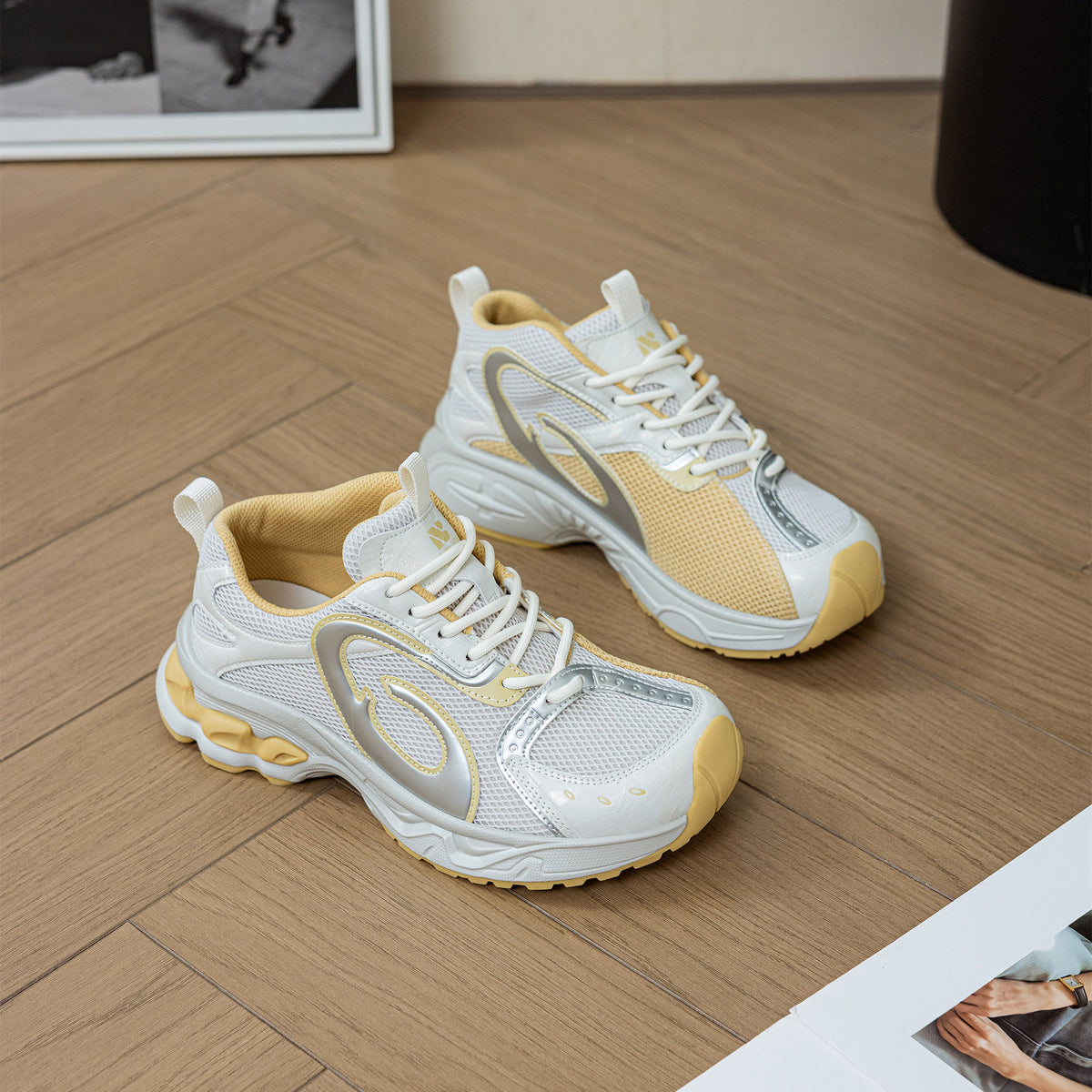 Swing Head Early Autumn Color Matching Mesh Surface Platform Breathable Women's Sports Shoes