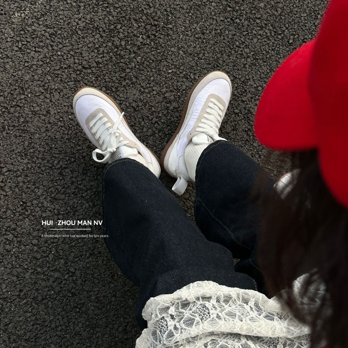 Women's Training Spring Stitching Tied Genuine Flat Sneakers