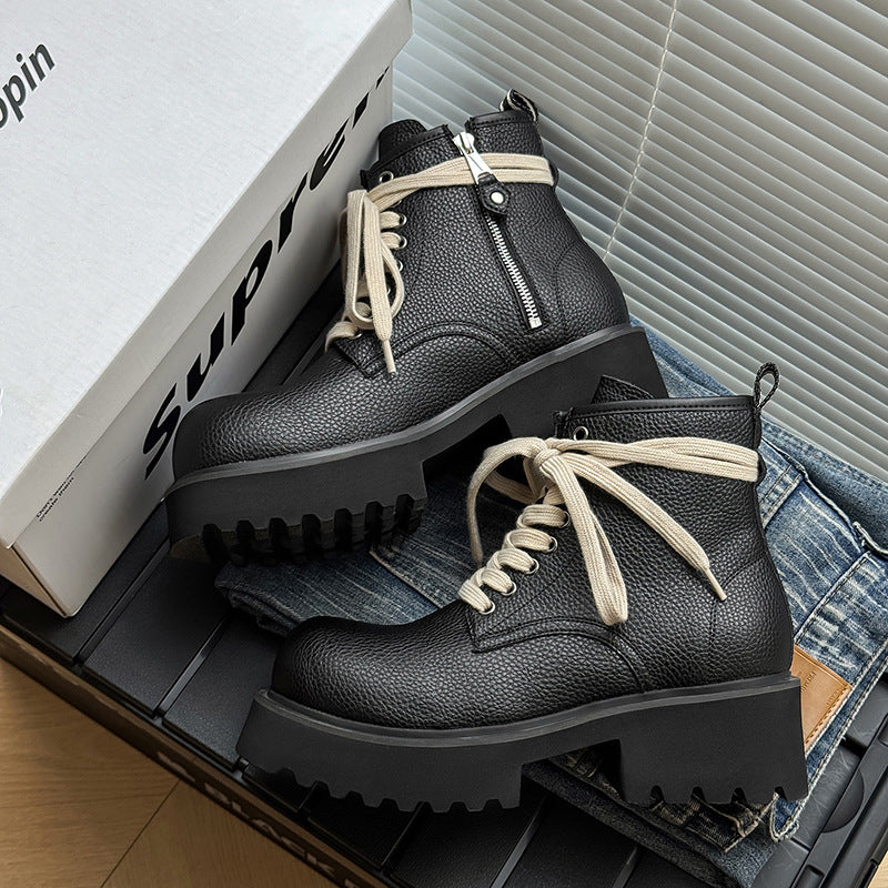 Fashion British Minimalist Chelsea Soft Bottom Comfortable Tooling Smoke Boots