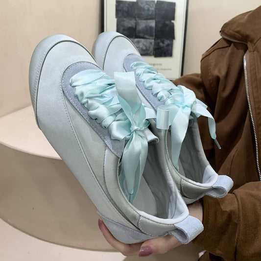 Women's Ballet Satin German Training Design Flat Fashion Women's Sports Shoes