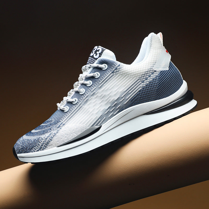 Men's Breathable Lace Up Autumn Blue White Men's Sports Shoes