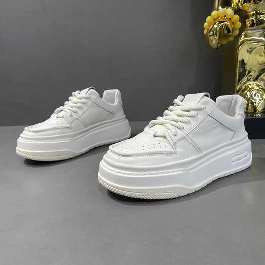 Men's Layer Cowhide Platform Breathable Fashionable Affordable Luxury Sneakers