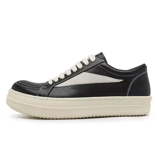 Men's & Women's Main Line Four Thick Bottom Cowhide Dark Black Men's Casual Shoes