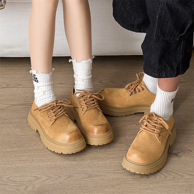 Men's Spring Breathable Thick-soled British Style Couple Men's Martin Boots