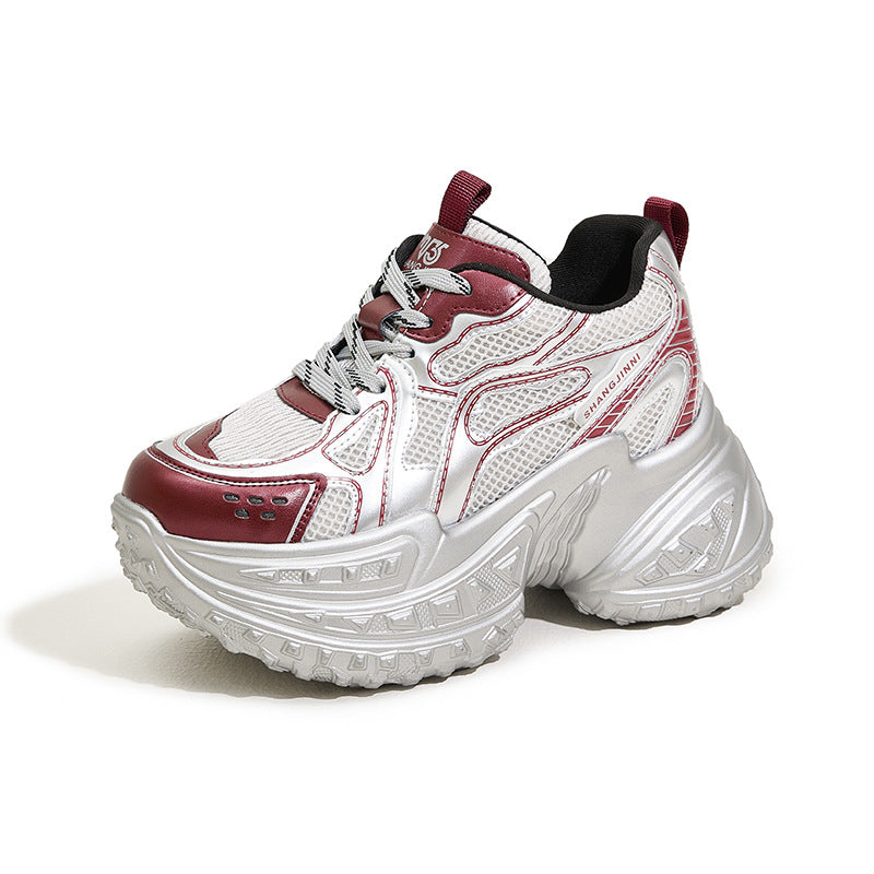 Women's Dad Platform Hollow Mesh Surface Small Height Increasing Women's Shoes