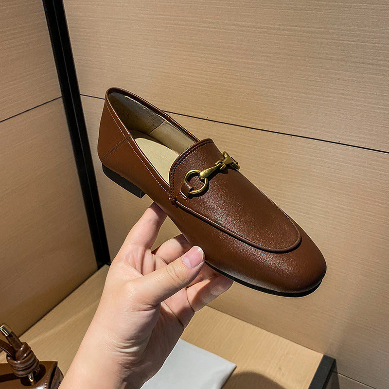 Women's Buckle Flat Slip-on Authentic Pumps Plus Loafers