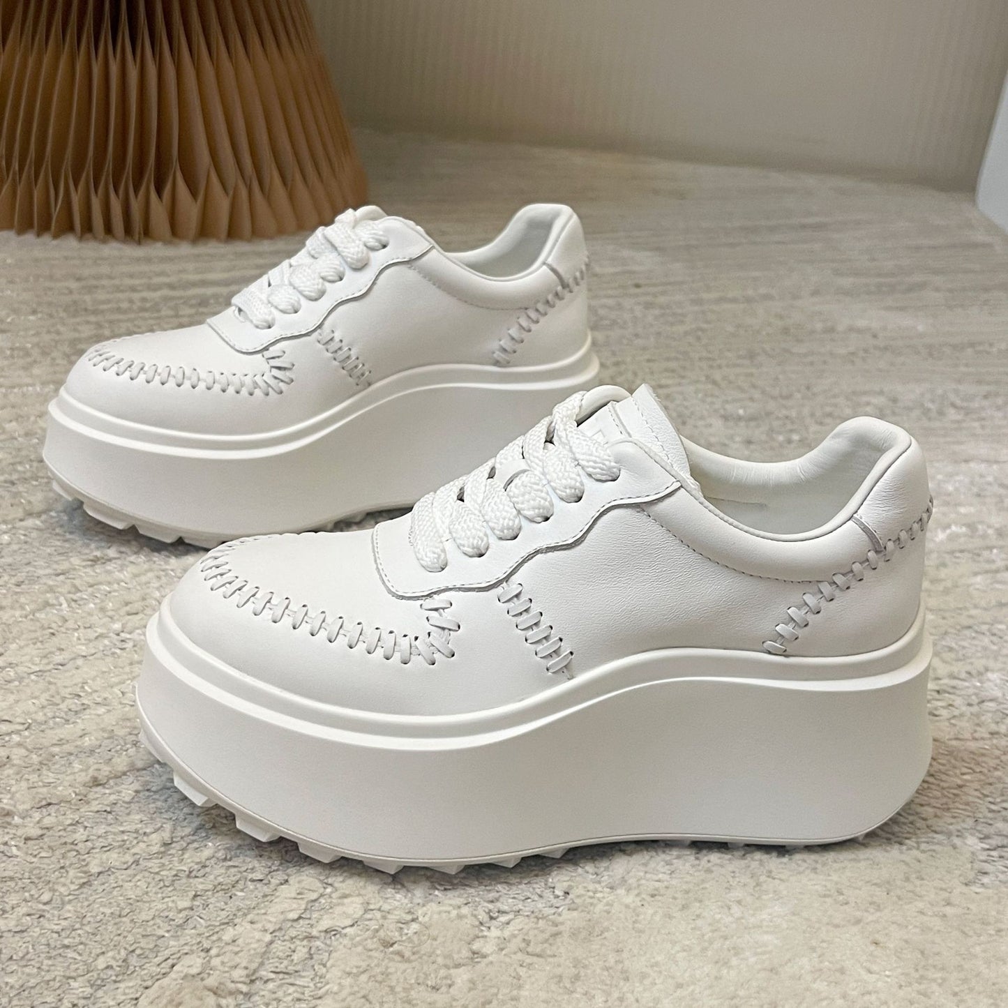 Women's Platform White Height Increasing Small Breathable Women's Casual Shoes
