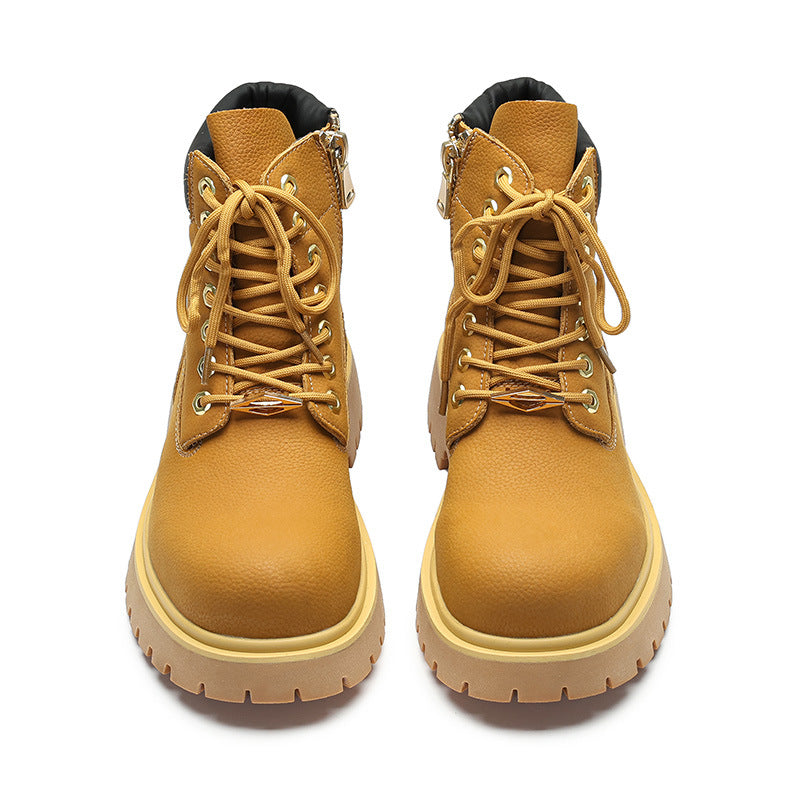 Men's Retro Thick Bottom Increased Outdoor Hiking High Top Boots