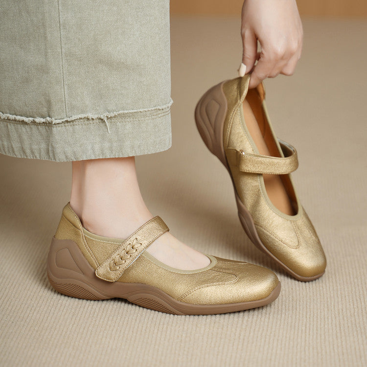 Women's Soft Bottom Sheepskin Pumps Low-cut Height Increasing Insole With Mary Women's Fashion Shoes