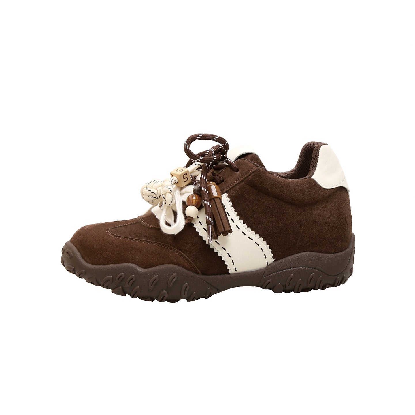 Women's Height Increasing Insole Crescent Thick Bottom Mandarin Casual Shoes