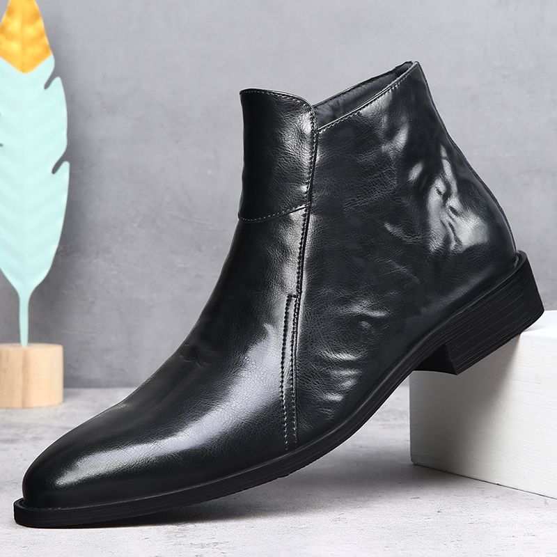Men's High-grade Pointed Chelsea Winter Genuine England Boots