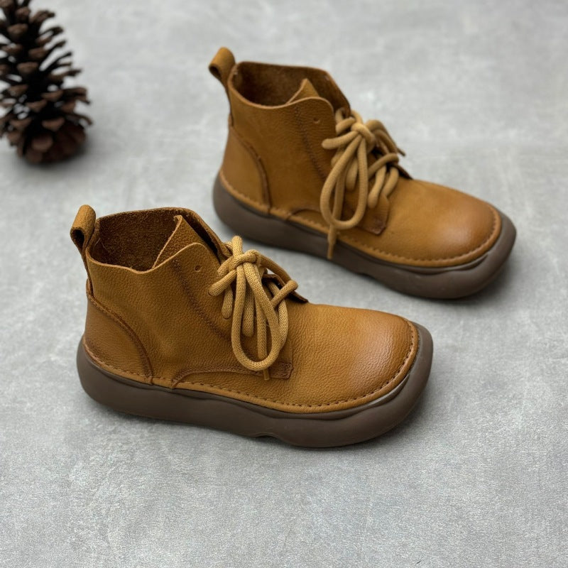 Women's Short Handmade Cotton Linen Style Wide Boots