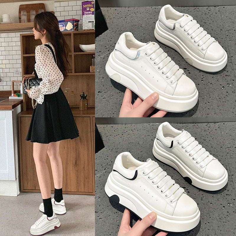 Women's Mcqueen White Spring Thick Bottom Breathable Sports Women's Casual Shoes