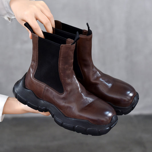 Women's Activity Price Washed Top Layer Cowhide Boots