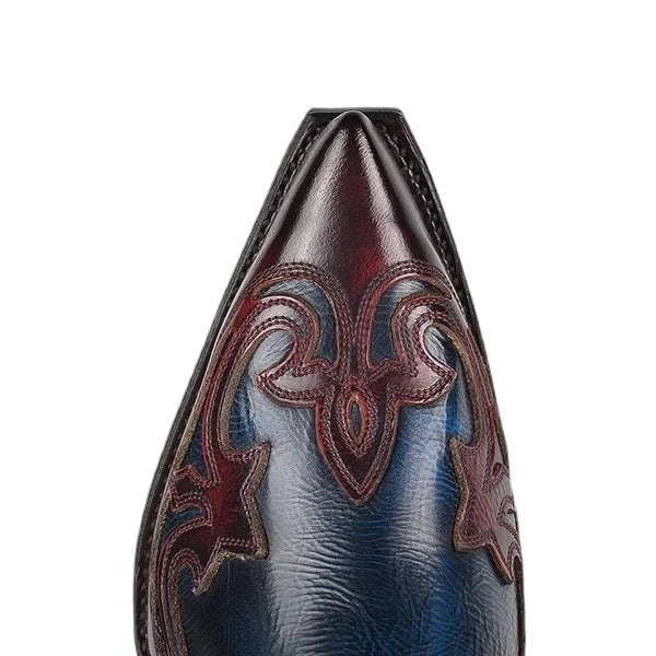 Men's Plus Size Pointed Toe Chunky Motorcycle Heels