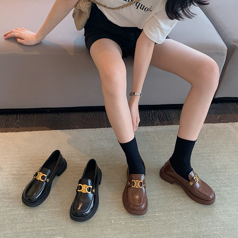 Women's Spring British Style Retro Pumps Genuine Preppy Men's Shoes