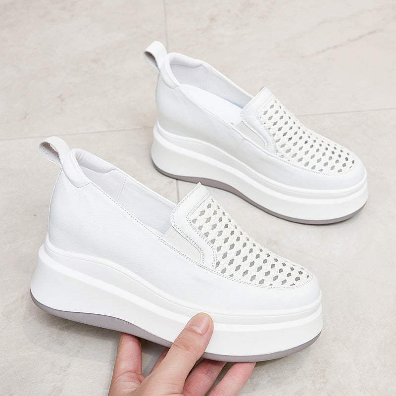 Women's Small Hollowed Leisure Pumps Summer Slip-on Thick Bottom Women's Casual Shoes