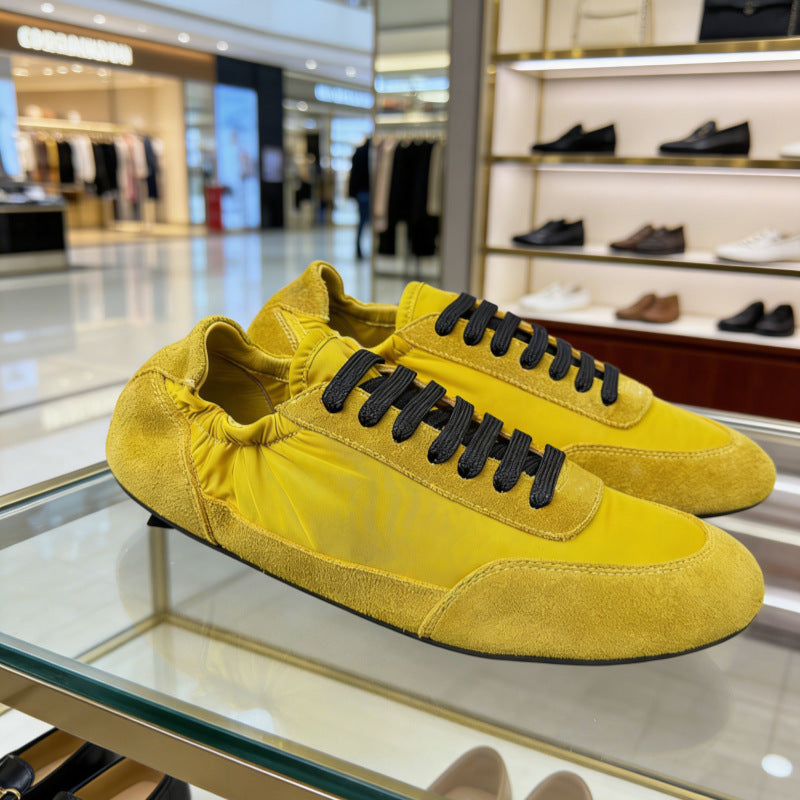 Women's & Men's Moral Training Retro Solid Color Flat Round Toe Sports Casual Shoes